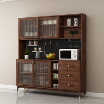 Solid Wood New Chinese side cabinet wine cabinet integrated wall modern simple Nordic tea cabinet restaurant cupboard lockers