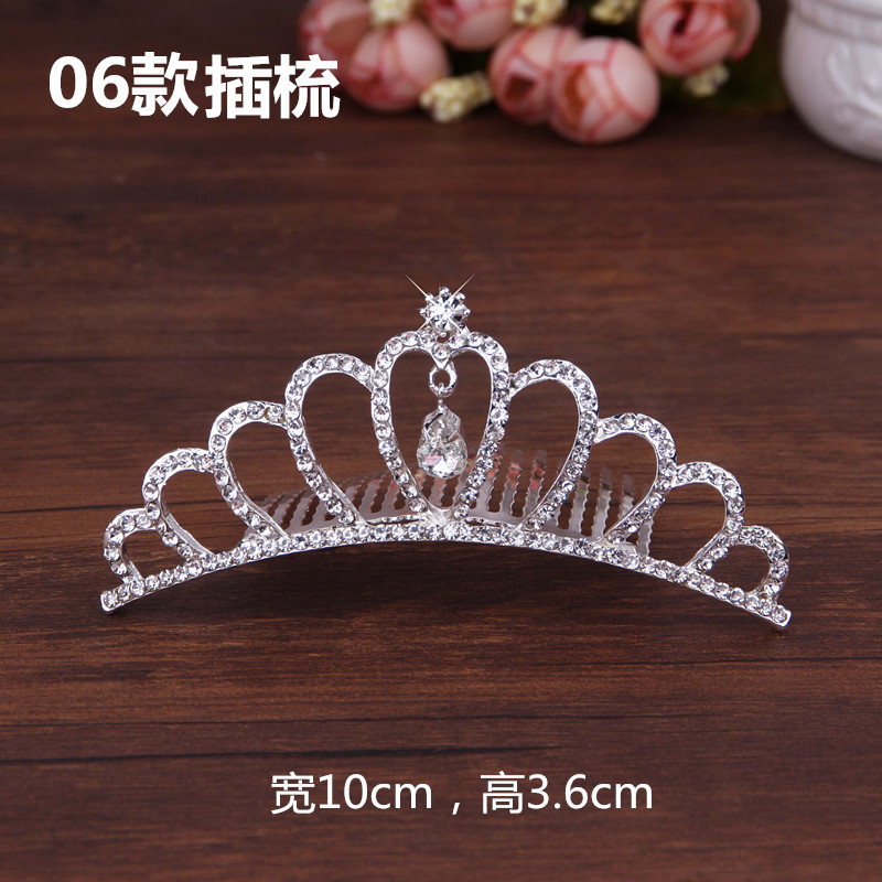 Hàn Quốc trẻ em vương miện headband công chúa dễ thương rhinestone cô gái tóc phụ kiện cô dâu tóc chải cô bé tóc kẹp đầu trang sức - Phụ kiện tóc bờm tóc nam
