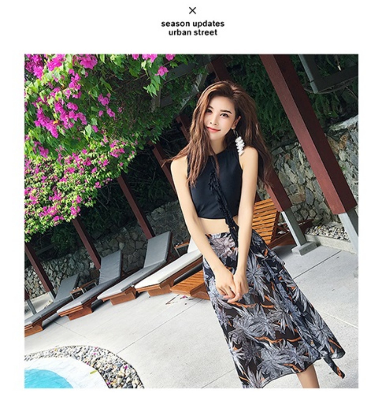 Cặp đôi đồ bơi bảo thủ mùa xuân nóng bỏng ngực nhỏ tụ tập bikini áo tắm gợi cảm bên bờ biển kỳ nghỉ phù hợp với cặp đôi đồ biển cặp	