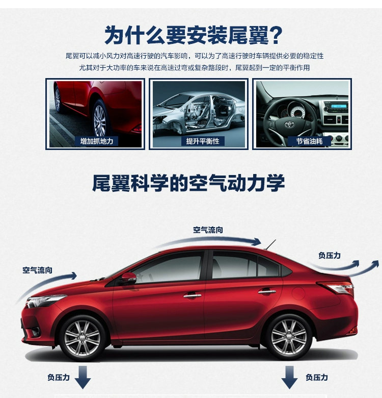 14-17 vây đuôi Vios mới Toyota Vios sửa đổi đuôi sơn đặc biệt Đuôi xe miễn phí