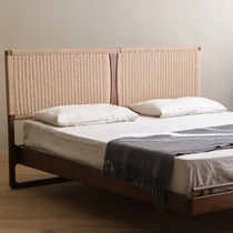 North American black walnut solid wood bed medieval Danish retro style master bedroom wedding bed Nordic Japanese style 1 8m double bed