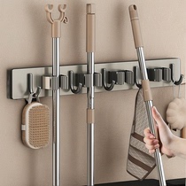 Mop hook wall hanging clip punch-free toilet bathroom mop clip artifact strong adhesive broom fixed hanger