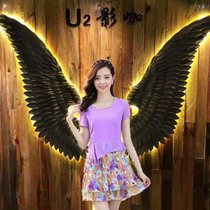 loft industrial wind bar KTV wall decoration retro iron art wing background wall photo wall wall-mounted decoration