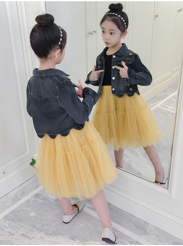 Áo khoác mùa thu cho bé gái Hàn Quốc Áo khoác đại dương mùa xuân Váy mùa thu thời trang Quần áo trẻ em hai mảnh đồ bơi cho bé
