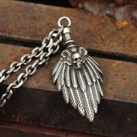 Original girls ask the other side of Gothic style Diablo 925 stering silver men's and women's taijiao nacklace pendant