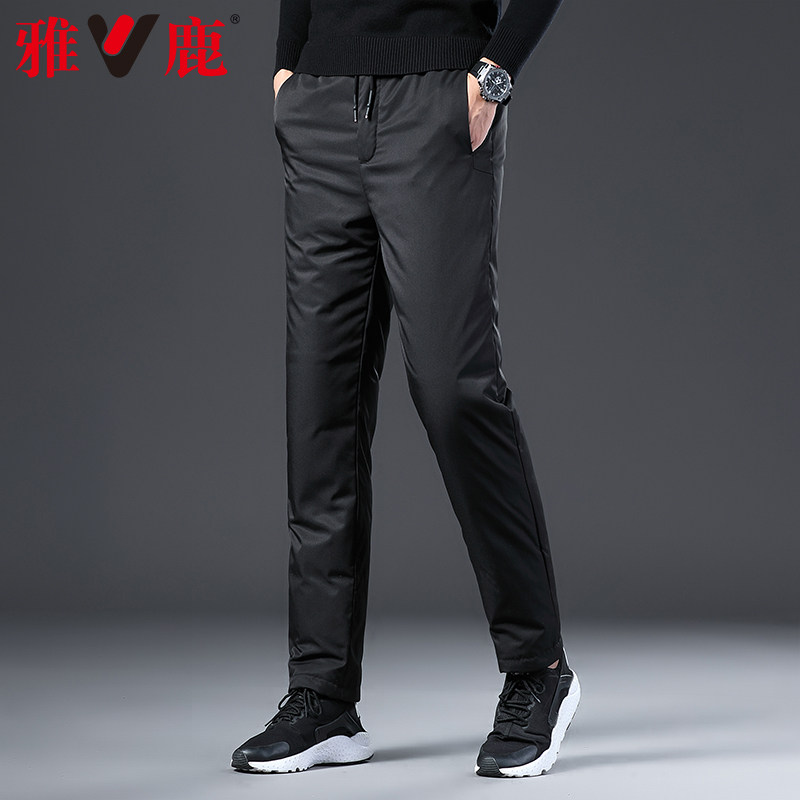 Yak Down Boy Wear Heat-heated duckwool pants for Men's Outdoor Wind-Fired Large Cotton Pants