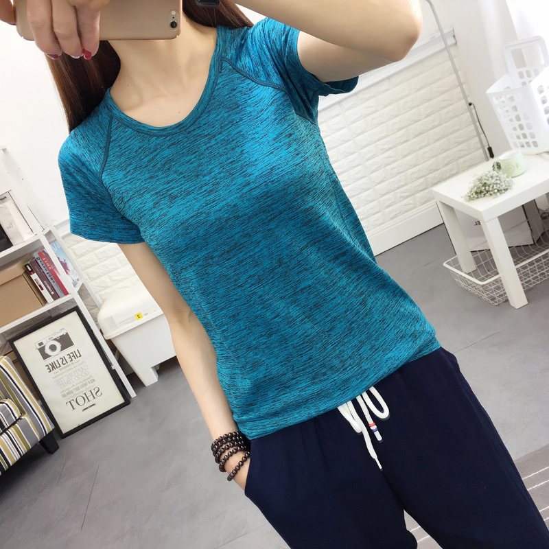 tojoin运动健身房晨跑步服 短袖速干衣T恤女 瑜