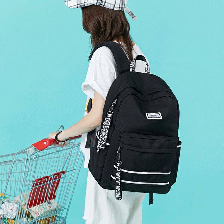 Tide brand backpack women's 2022 new Korean version of the fashion high school student schoolbag simple large-capacity rucksack