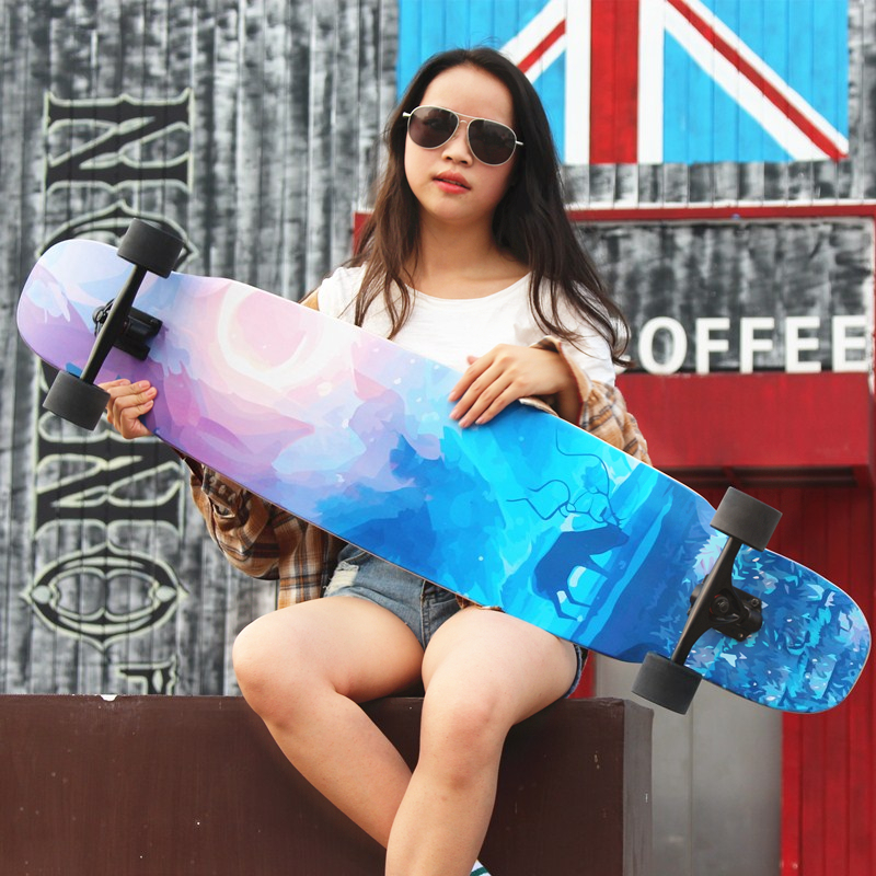Long board dance board skateboard for girls and boys Scooter Dancing Road Brush Street Double Seesaw Road Beginners