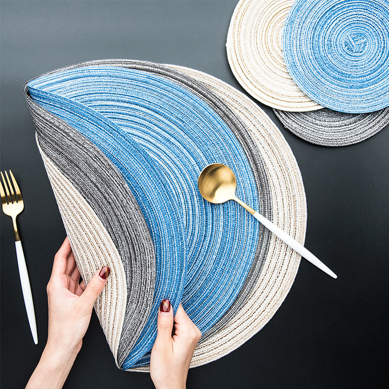 Home Day Style Hemp Cotton Rope Dining Mat Handwoven Round Cup Cushion Table Heat Insulation Mat Kitchen Non-slip Pan Mat Dish Bowl