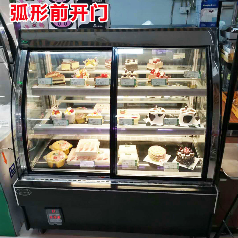 Cake cabinet display cabinet vertical right-angle arc front door fruit cooked food dessert cold dish refrigerated fresh-keeping cabinet commercial