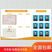 Training school information bulletin board Educational institution running license Bulletin board Teacher display Wall frame billboard