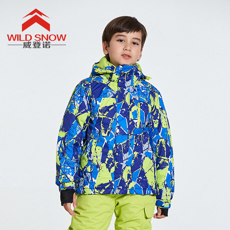 Winter outdoor sports children's ski suits thickened waterproof boys and girls cold and windproof large, medium and small children