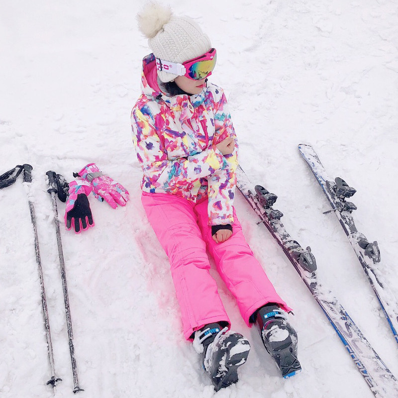 Ski suit women's Korean single and double board ski suit women's suit large size waterproof thickened warm ski suit minus 30 degrees
