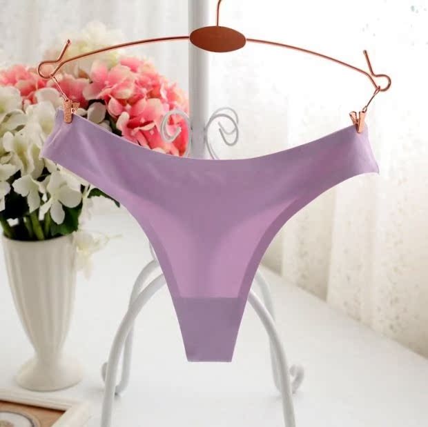 Băng lụa liền mạch tam giác nữ cám dỗ eo thấp tập tin cotton Quần hình chữ T một mảnh đồ lót quần boxer