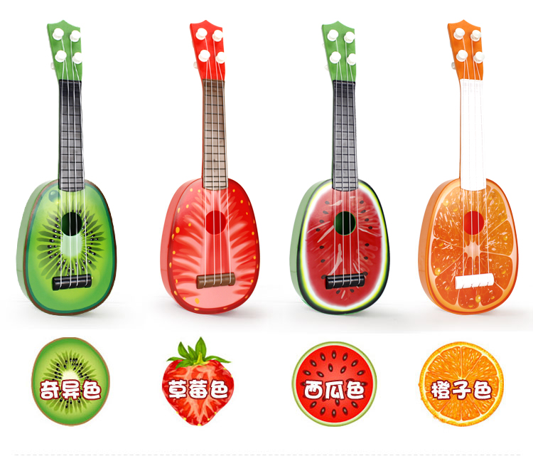 Đồ chơi Guitar Trái cây cho Trẻ em Có thể Chơi Mô phỏng Mini Ukule Nhạc Nhạc Nhà máy Guitar Nhỏ Trực tiếp trống trẻ em