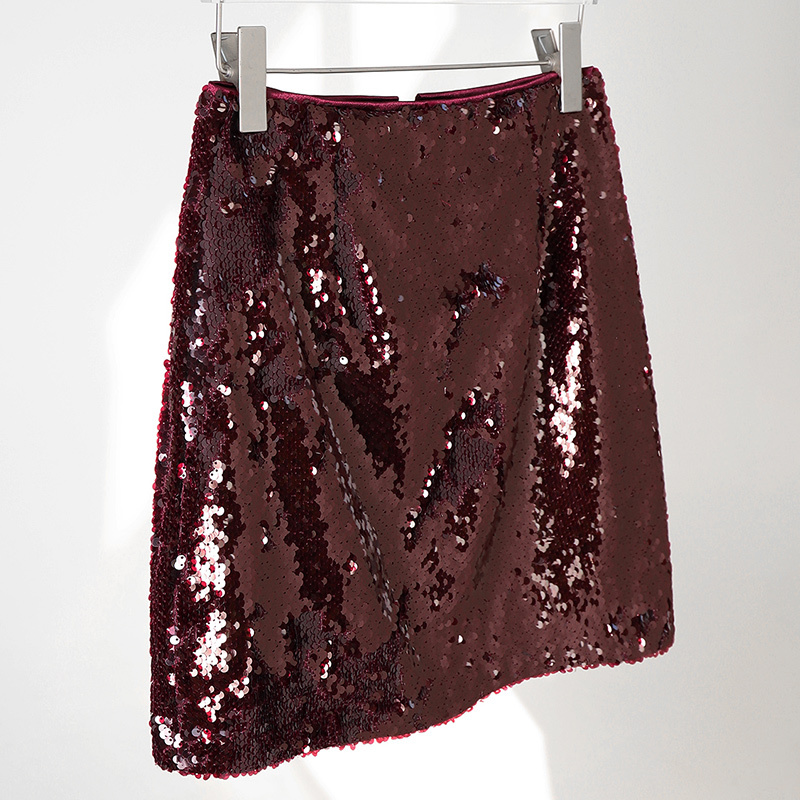 Glossy Heavy-Duty Sequins ins High-Waisted Hip-Hugging Skirt, Elegant and Slimming, Small A-Line Short Skirt, New Style # 879