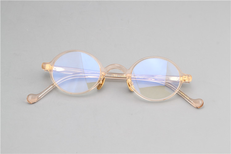 Kính retro gọng kính nữ handmade kính khung tròn nhỏ kính hình bầu dục kính siêu nhẹ tấm kính khung nữ - Kính khung kính monster