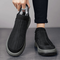 Fashion 100 Hitchhiking Boots Man 2024 New Winter Warm Plus Suede Thickened Cotton Shoes Outdoor Wear and chill Mens shoes