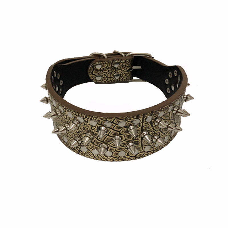 Special first-class leather dog pet collar Golden Retriever German Shepherd bulldog medium and large dog anti-bite rivet collar