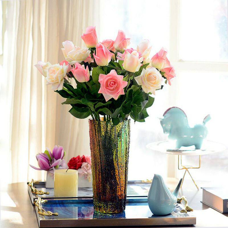 Hand Feel Moisturizing Rose Emulation Flowers Single Valentine's Day Gift flower buds to hold floral home decoration flower fake flowers