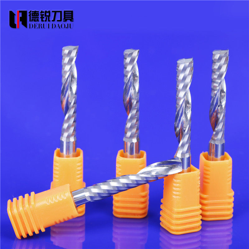 De Sharp 5mm6mm8mm Import Stock Single-Edged Spiral Milling Cutter Acrylic Density Board Wood Engraving Machine Tool