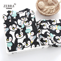Soft touch summer home clothes mother and daughter cotton cute cartoon penguin pajamas long sleeve trousers suit