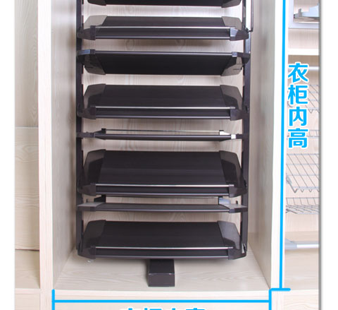 Yihe xoay giá giày cloakroom đẩy kéo giá giày 360 độ phần cứng locker nhiều lớp hai mặt giá giày ray giảm xóc - Kệ kệ sách gỗ