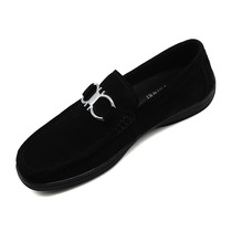 2021 autumn and winter New fur Bean shoes mens solid color anti-velvet leather mens shoes breathable soft bottom trendy shoes a pedal