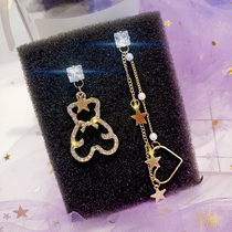 Korean Temperament Asymmetry Little Bear Earrings Personality Long loving stream Soar pendant online Red 100 hitman Ear Accessories
