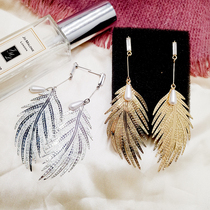 European and American metal leaf earrings exaggerated personality trendsetter earrings earrings temperament tassel earrings Female pendant accessories