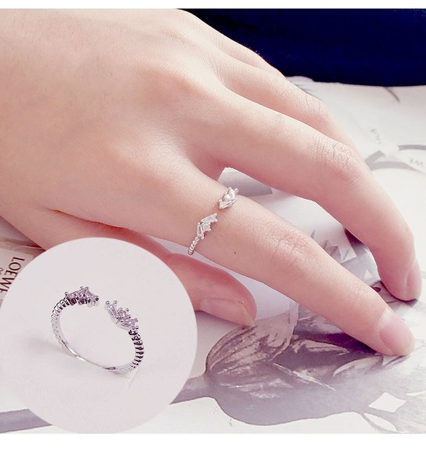Phiên bản Hàn Quốc của gió lạnh micro-dát nhẫn thủy triều người mở tính khí đơn giản khớp ngón tay nhẫn sinh viên cá tính tối giản nữ nhẫn cưới doji