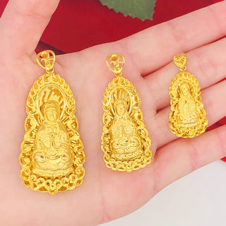 Avalokitesvara Bodhisattva Copper Gold Plated Sand Gold Couple