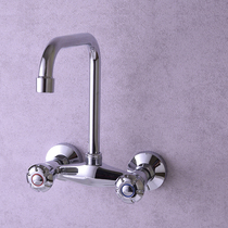 Kitchen sink Double with double holes Balcony Hot And Cold Into Wall Style Laundry Table Water Mixing Valves Handwashing Pool Vegetable Basin Taps