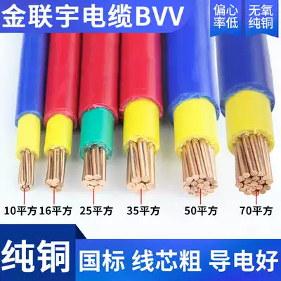 Jinlianyu BVV pure copper National Standard 10 16 25 35 50 70 square copper wire double leather double plastic copper wire