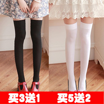  High tube socks womens stockings over the knee Japanese student summer cos mid-length stockings black and white non-slip thigh half stockings