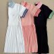 French-Style Summer New College-Style Elegant Short-Sleeve Dress for Older Girls, Pleated Skirt, High-Quality Casual Fashion