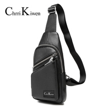 Chrri Kiwen Mens Chest Bag Genuine Leather Skew Satchel Bag Casual Single Shoulder Bag Fashion Small Backpack Mens Satchel Bag