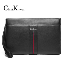 Chrri kiwen mens handbag leather casual clutch bag head layer cowhide envelope bag mens bag clutch bag