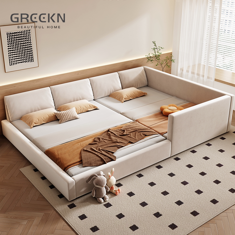 Tatami Family Bed for a Family of Three or Four, Master Bedroom Large Bed 2m X 2.2m, Convertible Double Bed, Kidsren's Bed
