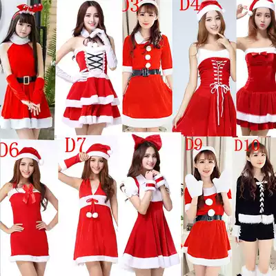 Special Christmas clothing female long mid-sleeve short-sleeved sling hooded one-piece two-piece cute sexy Santa performance