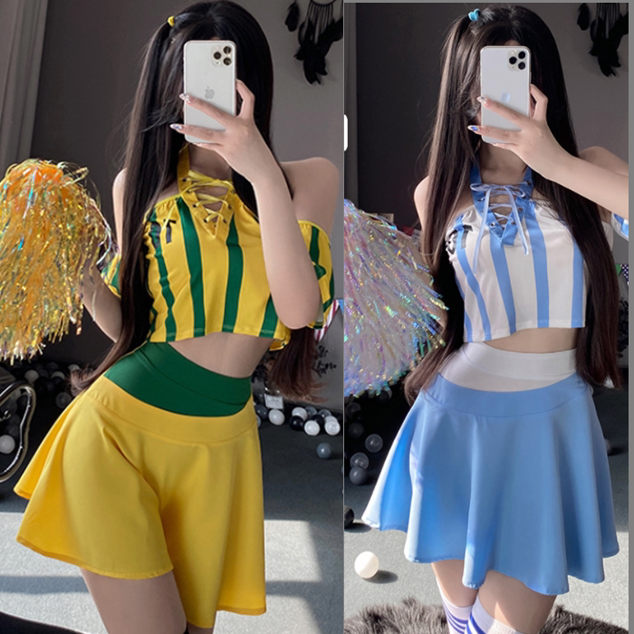 New World Cup Sexy Football Cheerleader Outfit Cheerleading Uniform Car Model Outfit Set Group Performance Outfit Team