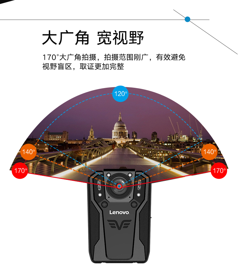 Lenovo/联想5H执法记录仪高清夜视遥控WIFI现场便携式工作仪器议