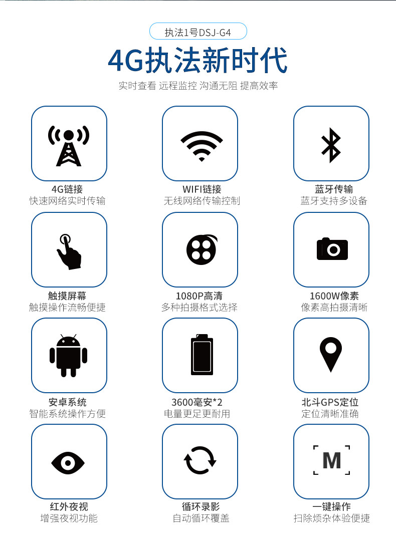 执法1号G4执法记录仪GPS定位4G实时WIFI远程传输现场执法记录仪 执法1号G4执法记录仪GPS定位4G实时WIFI远程传输现场执法记录仪