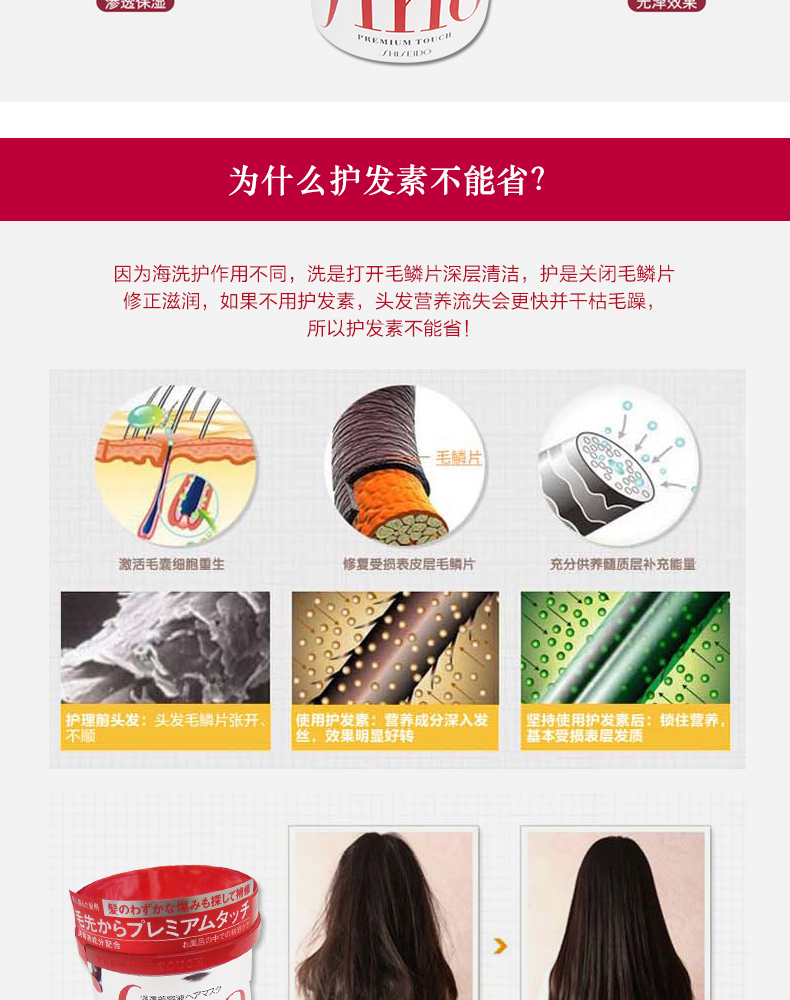 资生堂 Fino 柔顺修复渗透护发膜230g*3罐 图3