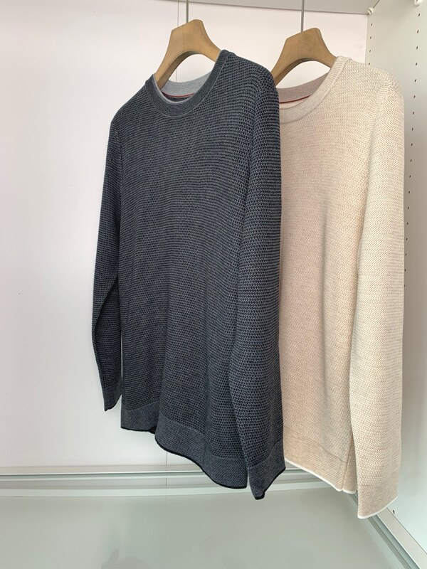 Italian-Style Elegant Old Money Style Merino Wool Double-Layer Collar Winter Men's Round Neck Long-Sleeved Sweater Knitwear 9 Italian-Style Elegant Old Money Style Merino Wool Double-Layer Collar Winter Men's Round Neck Long-Sleeved Sweater Knitwear 9