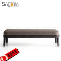 New Chinese style bed tail stool Chinese style bedroom bedstool solid wood bed Nordic dining table and chair strip stool soft bag change of shoes stool