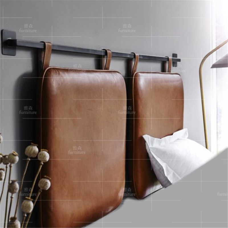 High-end custom-made new creative cushions Soft bag headboard Double People's backrest cushions Now Jane about genuine leather leaning against the wall