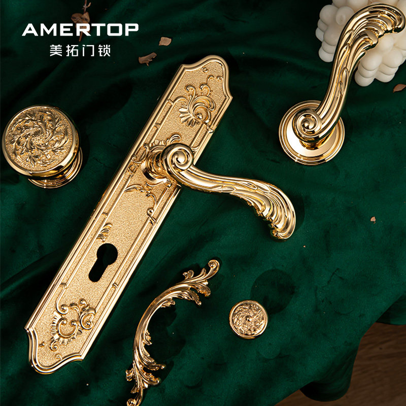 美拓黄铜门把手，复古欧式风情如何装点你的家？🌟-机械门锁-淘宝好物网