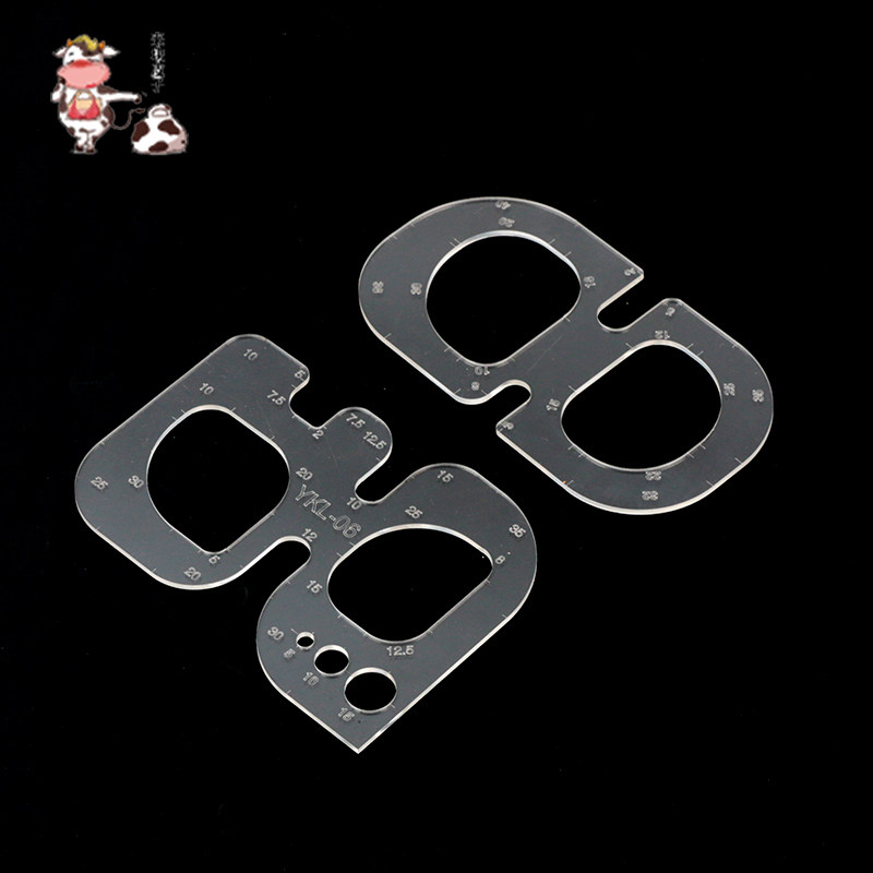 Rounded edges ruler acrylic version type stencil drawings rounded corners gauge digy handmade leather with drawings leather bag drawing tools